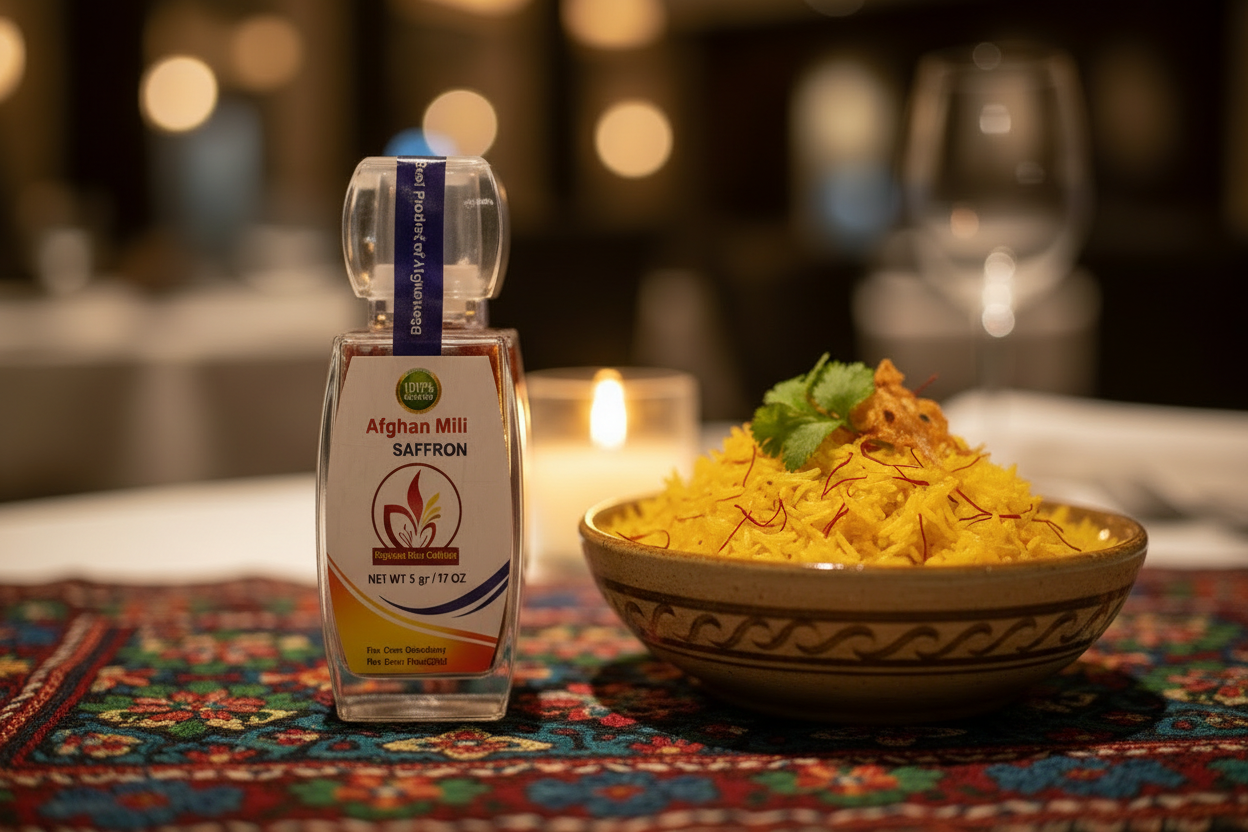5 Gram Saffron - Afghan Bowl with Saffron Rice